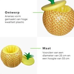 Cheqo® Seau à Glace - Refroidisseur à Boisson Opblaasbaar - Porte-Boisson - Refroidisseur à Bouteille - Refroidisseur à Vin - Ø25cm - Ananas Opblaasbaar - Hauteur 33cm -Dégustation Délicate 1200x1200 1611