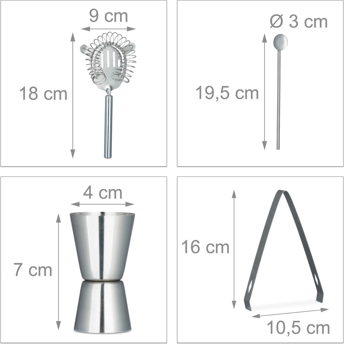 Ensemble De Bar Relaxdays 6 Pièces, Grand Ensemble à Cocktail En Acier Inoxydable, Planche à Découper En Bambou, Shaker à Cocktail 14 Ensemble De Bar Relaxdays 6 Pièces, Grand Ensemble à Cocktail En Acier Inoxydable, Planche à Découper En Bambou, Shaker à Cocktail – Image 12