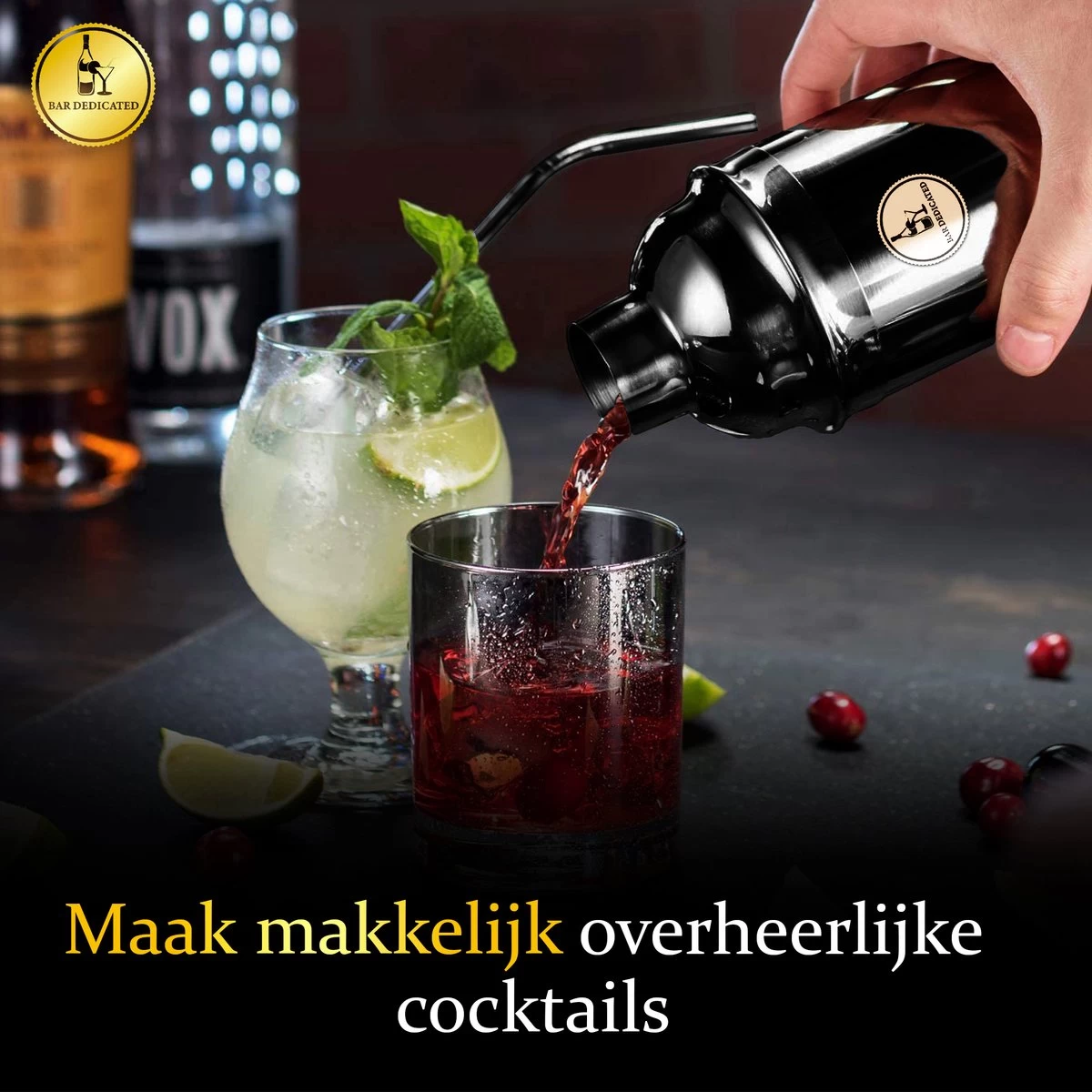 Ensemble De Shaker à Cocktail Dédié Au Bar 12 Pièces Avec Livret De Recettes (750 Ml) Et Pilon - Bec Verseur 6 Ensemble De Shaker à Cocktail Dédié Au Bar 12 Pièces Avec Livret De Recettes (750 Ml) Et Pilon - Bec Verseur – Image 4