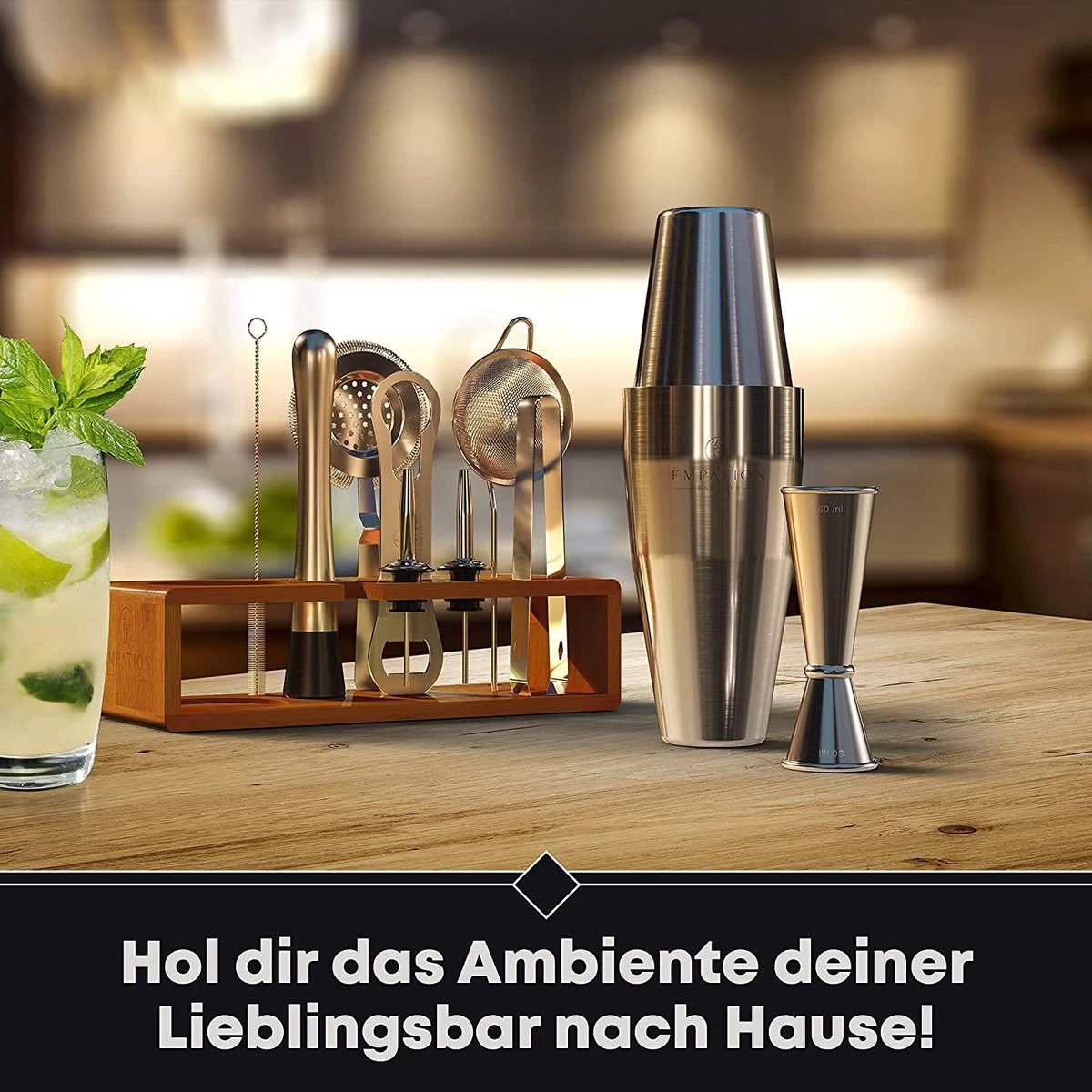 Ensemble à Cocktail, Shaker à Cocktail De Qualité Supérieure, Parfait Pour Un Cadeau. 4 Ensemble à Cocktail, Shaker à Cocktail De Qualité Supérieure, Parfait Pour Un Cadeau. – Image 2