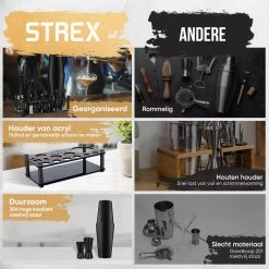 Strex Cocktail Set Zwart Acier Inoxydable 21 Pièces (750ml) - Incl. Livre De Recettes NL - Cocktail Shaker - Coffret Cadeau -Dégustation Délicate 1200x1200 1643