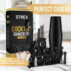 Strex Cocktail Set Zwart Acier Inoxydable 21 Pièces (750ml) - Incl. Livre De Recettes NL - Cocktail Shaker - Coffret Cadeau -Dégustation Délicate 1200x1200 1644