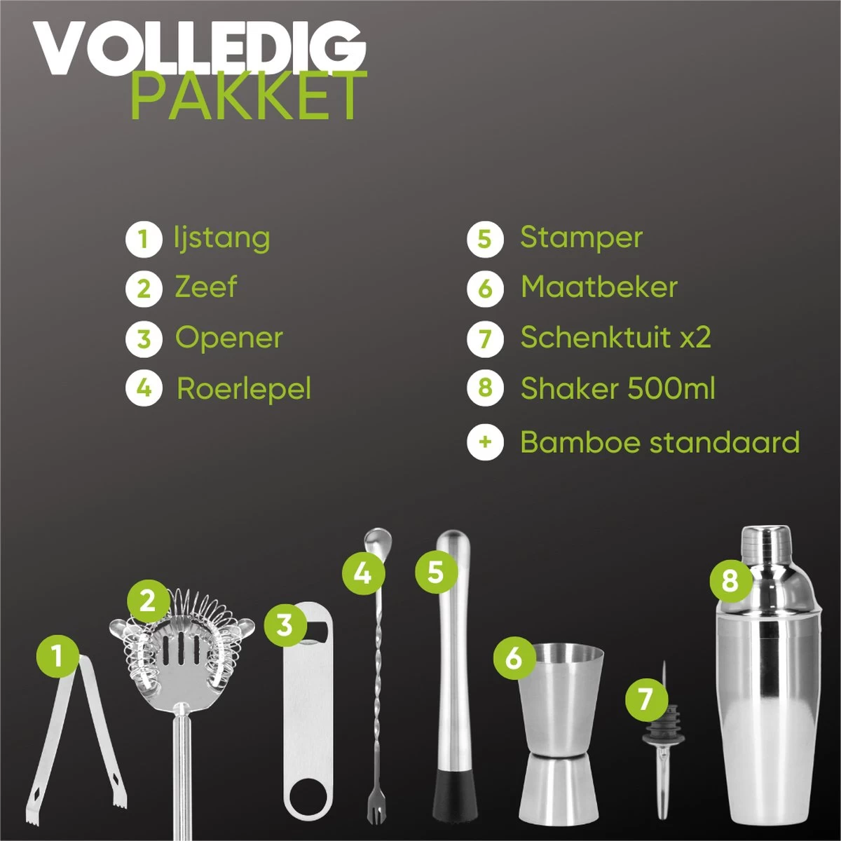 Famson Cocktail Shaker - Cocktail Set - Cocktails - Coffret Cadeau - Métal 4 Famson Cocktail Shaker - Cocktail Set - Cocktails - Coffret Cadeau - Métal – Image 2