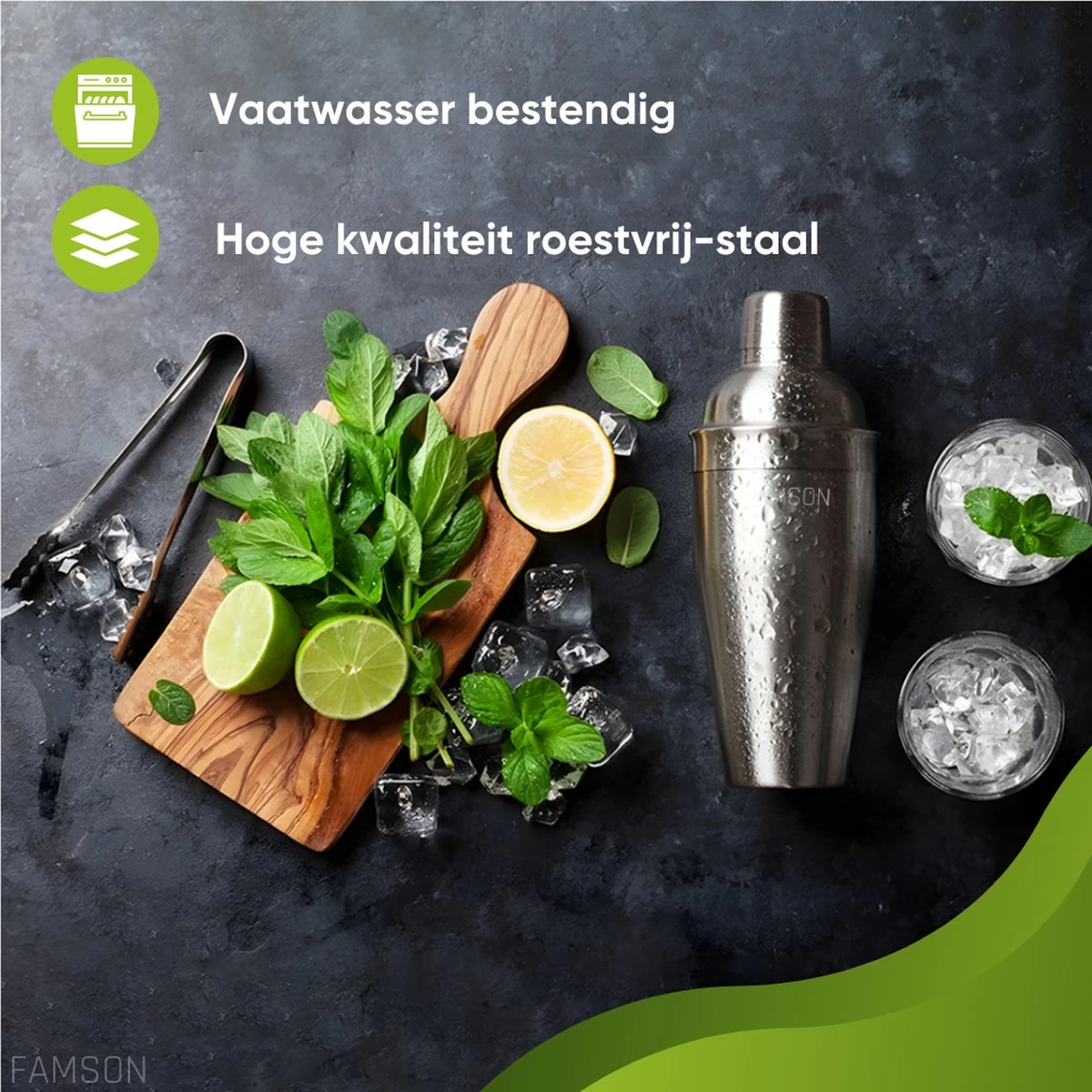 Famson Cocktail Shaker - Cocktail Set - Cocktails - Coffret Cadeau - Métal 5 Famson Cocktail Shaker - Cocktail Set - Cocktails - Coffret Cadeau - Métal – Image 3