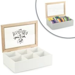 Boîte à Thé Avec 6 Compartiments - Boîte De Rangement En Bois Pour Le Thé - Boîte à Sachets De Thé Avec Fenêtre De Visualisation - Boîte à Thé 9 Boîte à Thé Avec 6 Compartiments - Boîte De Rangement En Bois Pour Le Thé - Boîte à Sachets De Thé Avec Fenêtre De Visualisation - Boîte à Thé -Dégustation Délicate 1200x1200 166