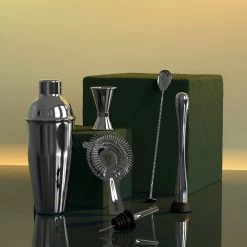 Ensemble à Cocktail De Bibulous® - Ensemble Shaker à Cocktail En Acier Inoxydable Avec Shaker Cobbler (750 Ml) - Boîte De Rangement - Coffret Cadeau De Luxe -Dégustation Délicate 1200x1200 1664