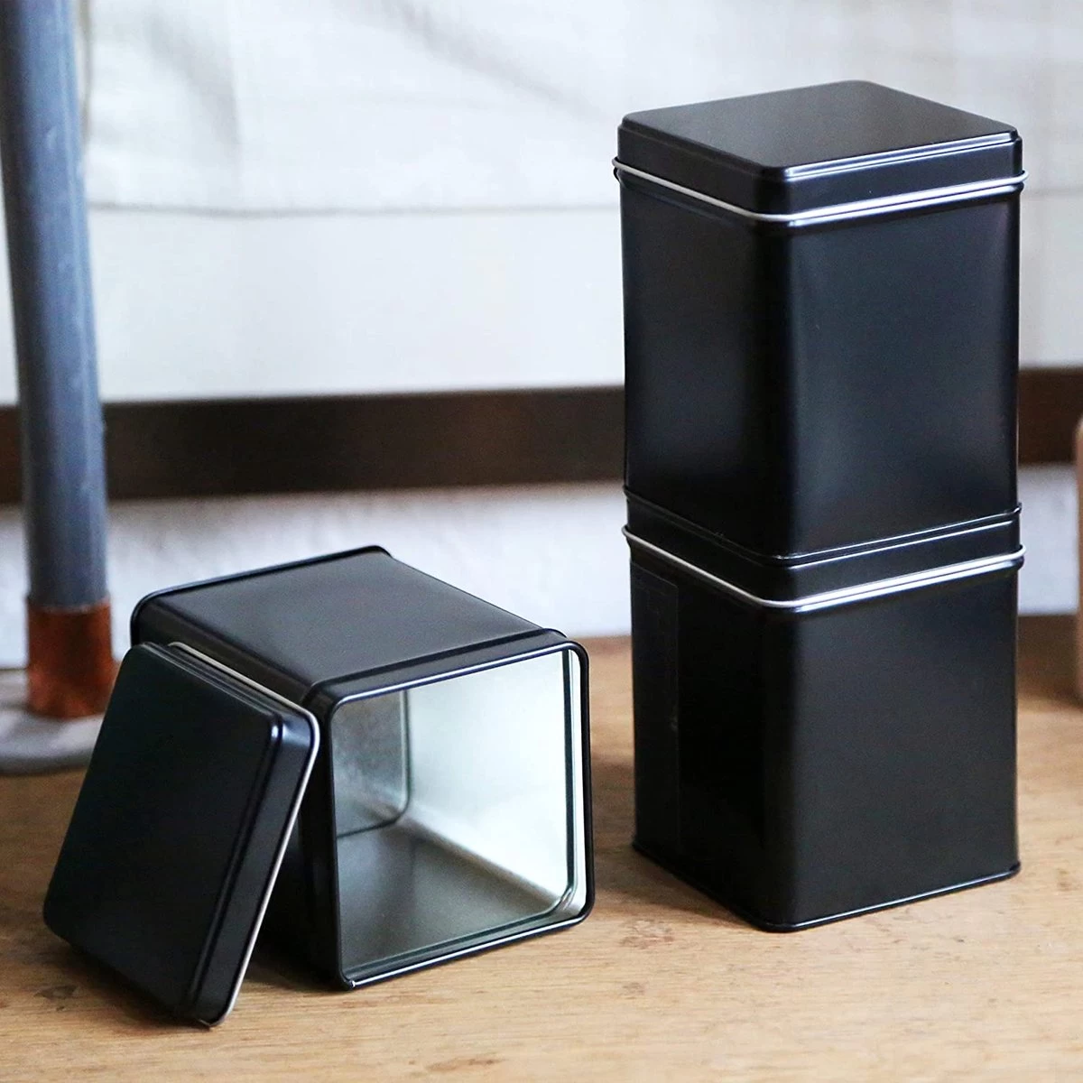 6 X Boîte De Rangement Carrée Classique / Boîte à Thé, Empilable, Avec 6 étiquettes, étanches Aux Arômes En Métal Pour 140 G Earl Grey Chacune, | 9,8 X 7,6 X 7,6 Cm (H, L, P) également Idéal Comme Pot à Café, à Riz Ou à épices 4 6 X Boîte De Rangement Carrée Classique / Boîte à Thé, Empilable, Avec 6 étiquettes, étanches Aux Arômes En Métal Pour 140 G Earl Grey Chacune, | 9,8 X 7,6 X 7,6 Cm (H, L, P) également Idéal Comme Pot à Café, à Riz Ou à épices – Image 2