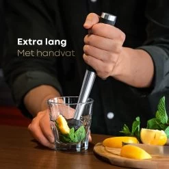 Pilon à Cocktail De BarDeluxe® - Pilon - Acier Inoxydable - Poignée En Caoutchouc - Extra Grip - Convient Pour Les Fruits, Les Glaçons, Les Herbes -Dégustation Délicate 1200x1200 1710