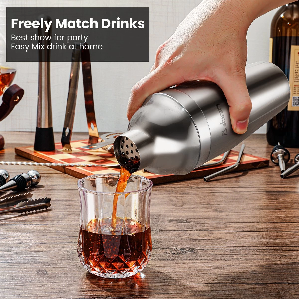 Set Shaker à Cocktail Acier Inoxydable - 22 Pièces - Argent 7 Set Shaker à Cocktail Acier Inoxydable - 22 Pièces - Argent – Image 5