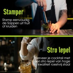 Set Shaker à Cocktail Upors 6 Pièces - Shaker à Coktail - Set à Cocktail - Pièces De Cocktail - Acier Inoxydable - Argent - Tasse 3 Pièces 750ml -Dégustation Délicate 1200x1200 1744