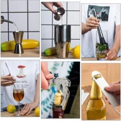 TDR - Ensemble De Shaker à Cocktail 12 Pièces - Acier Inoxydable -Dégustation Délicate 1200x1200 1752