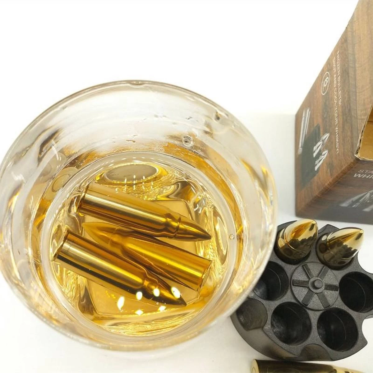 TDR-RVS 6 Pierres à Whisky- Avec Une Forme De Balle-réutilisable-or 8 TDR-RVS 6 Pierres à Whisky- Avec Une Forme De Balle-réutilisable-or – Image 6