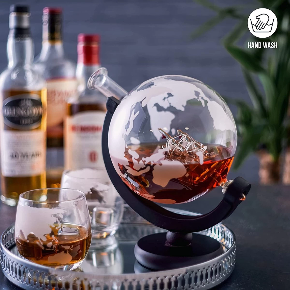 Set De Carafes à Whisky , Coffret Cadeau Carafe Globe , 1500 Ml - Comprenant Des Verres, Des Pierres à Whisky Et Un Bouchon En Verres 4 Set De Carafes à Whisky , Coffret Cadeau Carafe Globe , 1500 Ml - Comprenant Des Verres, Des Pierres à Whisky Et Un Bouchon En Verres – Image 2