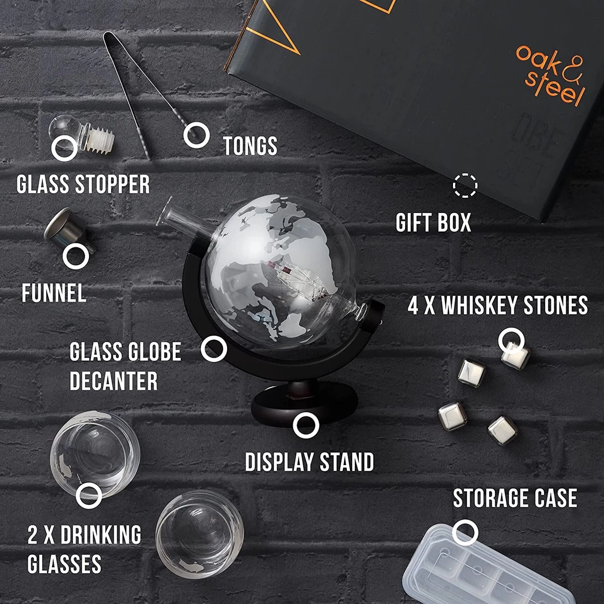 Set De Carafes à Whisky , Coffret Cadeau Carafe Globe , 1500 Ml - Comprenant Des Verres, Des Pierres à Whisky Et Un Bouchon En Verres 9 Set De Carafes à Whisky , Coffret Cadeau Carafe Globe , 1500 Ml - Comprenant Des Verres, Des Pierres à Whisky Et Un Bouchon En Verres – Image 7