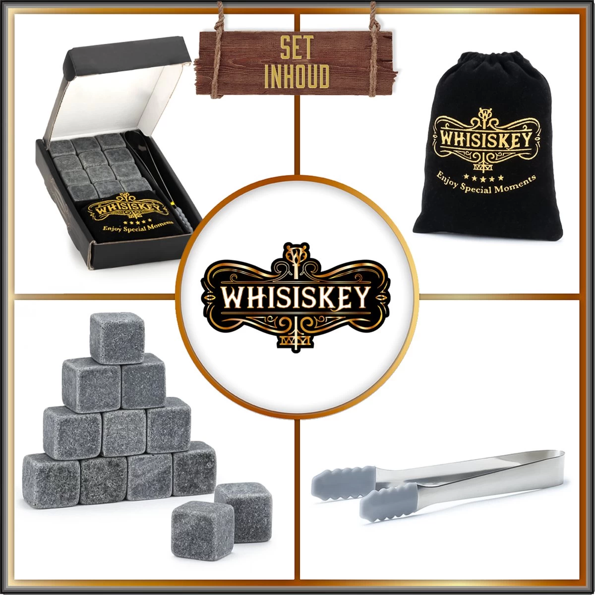 Ensemble De Pierres à Whisky - 9 Pièces - Pierres à Whisky En Pierre Naturelle - Sac De Rangement En Velours 7 Ensemble De Pierres à Whisky - 9 Pièces - Pierres à Whisky En Pierre Naturelle - Sac De Rangement En Velours – Image 5