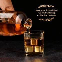 GOURMEO 6 Pierres à Whisky En Acier Inoxydable Doré Avec Coffret Cadeau En Bois - Pierres à Whisky Réutilisables Dans Un Ensemble Comme Alternative Aux Glaçons Classiques 9 GOURMEO 6 Pierres à Whisky En Acier Inoxydable Doré Avec Coffret Cadeau En Bois - Pierres à Whisky Réutilisables Dans Un Ensemble Comme Alternative Aux Glaçons Classiques -Dégustation Délicate 1200x1200 1897