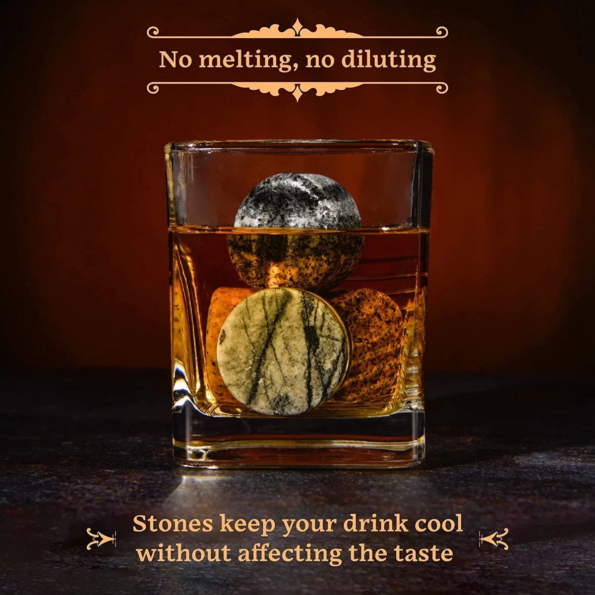 Pierres à Whisky GOURMEO (6 Pièces) En Marbre Et Granit I Glaçons Réutilisables, Pierres à Whisky, Pierres à Whisky, Pierres De Refroidissement 8 Pierres à Whisky GOURMEO (6 Pièces) En Marbre Et Granit I Glaçons Réutilisables, Pierres à Whisky, Pierres à Whisky, Pierres De Refroidissement – Image 6