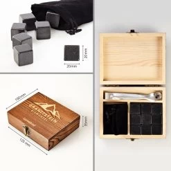 Lumaland - Pierres à Whisky - En Granit De Haute Qualité - Pierres à Whisky - Avec Boîte En Bois, Sac De Rangement Et Pince En Acier Inoxydable - Lot De 9 - Noir 14 Lumaland - Pierres à Whisky - En Granit De Haute Qualité - Pierres à Whisky - Avec Boîte En Bois, Sac De Rangement Et Pince En Acier Inoxydable - Lot De 9 - Noir -Dégustation Délicate 1200x1200 1956