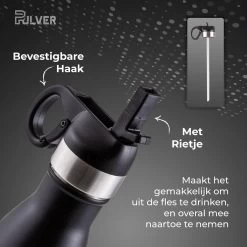 Pulver - Bouteille Thermos / Gourde De Luxe En Acier Inoxydable - Sans BPA - 500 Ml - Bouteille D'eau Avec Paille - Gourde - Double Isolation - Zwart 16 Pulver - Bouteille Thermos / Gourde De Luxe En Acier Inoxydable - Sans BPA - 500 Ml - Bouteille D'eau Avec Paille - Gourde - Double Isolation - Zwart -Dégustation Délicate 1200x1200 2006