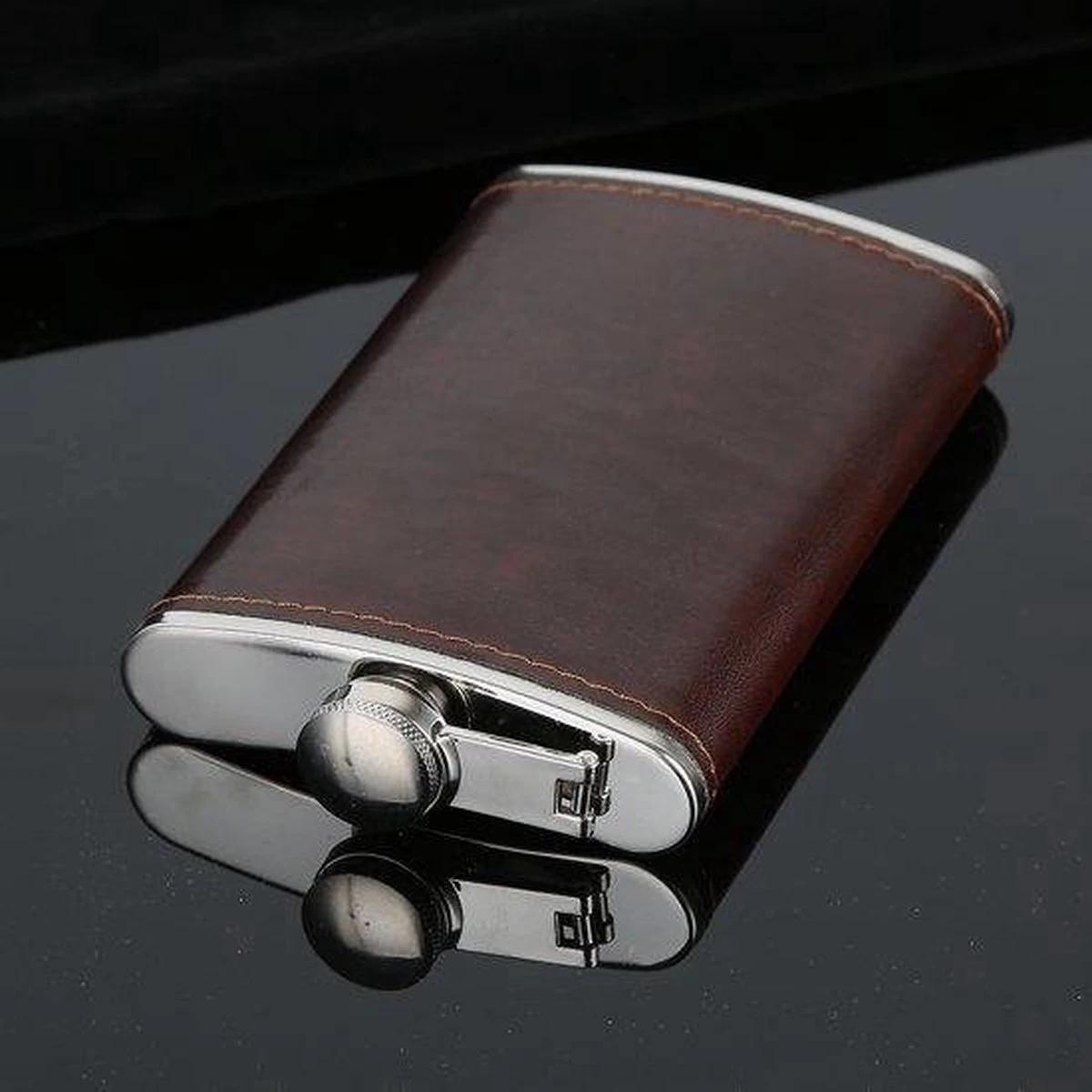 Borvat® | Flacon De Hanche | ACIER INOXYDABLE | 200 Ml | Gourde | Bouteille | Flatfinch | Bouteille De Poche | Flacon De Poche | Bouteille De Boisson | Flacon De Hanche | Marron Foncé 6 Borvat® | Flacon De Hanche | ACIER INOXYDABLE | 200 Ml | Gourde | Bouteille | Flatfinch | Bouteille De Poche | Flacon De Poche | Bouteille De Boisson | Flacon De Hanche | Marron Foncé – Image 4