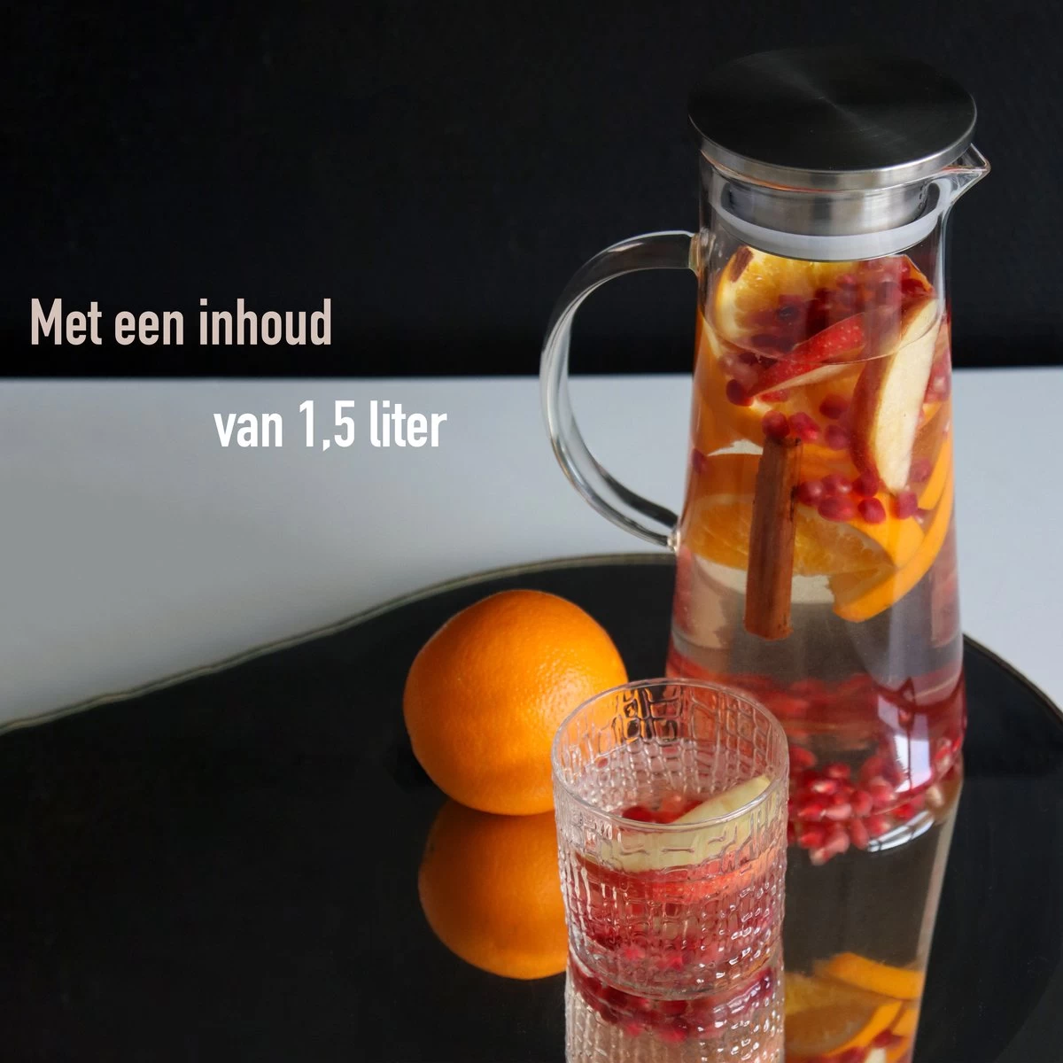 Pichet à Eau En Verres MÊZON® - Carafe à Eau Pour Eau De Fruits - Carafe Multifonctionnelle - Pichet Avec Couvercle - Capacité 1,5L 7 Pichet à Eau En Verres MÊZON® - Carafe à Eau Pour Eau De Fruits - Carafe Multifonctionnelle - Pichet Avec Couvercle - Capacité 1,5L – Image 5