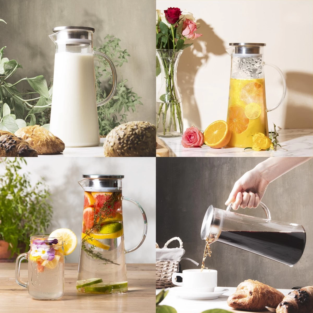 Pichet à Eau En Verres MÊZON® - Carafe à Eau Pour Eau De Fruits - Carafe Multifonctionnelle - Pichet Avec Couvercle - Capacité 1,5L 8 Pichet à Eau En Verres MÊZON® - Carafe à Eau Pour Eau De Fruits - Carafe Multifonctionnelle - Pichet Avec Couvercle - Capacité 1,5L – Image 6