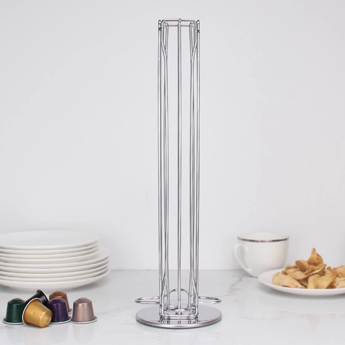 Porte-capsule YUNICS - Convient Pour Nespresso - Porte-gobelet - 40 Capsules - Acier Inoxydable - Chrome 4 Porte-capsule YUNICS - Convient Pour Nespresso - Porte-gobelet - 40 Capsules - Acier Inoxydable - Chrome – Image 2