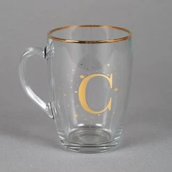 Initiales 11,5 Oz Monogramme Verre Lettre Tasses à Café Tasse à Thé Pour Le Bureau Et La Maison, Joli Cadeau De Tasse Personnalisé Pour Les Amis De La Famille