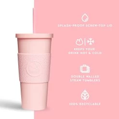 Tasse à Double Paroi De 22 Oz Avec Paille Et Couvercle, Tasse Avec Manchon En Silicone De Qualité Alimentaire, Acrylique Pastel Mat étanche, Tasse Réutilisable -Dégustation Délicate 1200x1200 2064