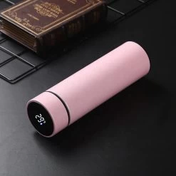 Shopping Pour Tous - Thermos Smart Avec Thermomètre - Verseuse Isolante - Rose Foncé- Cadeau - Cadeau De Noël -père Fils Ou Ami-- Biberon- Thermos - Bouteille Isotherme