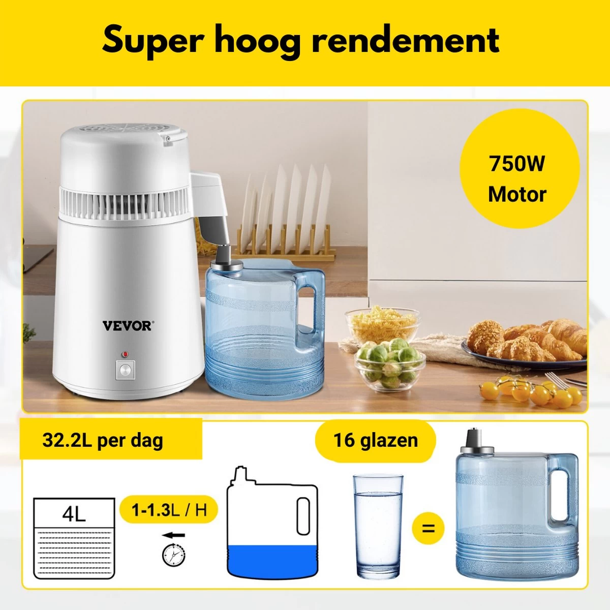 Purificateur D'eau Thuys - Distillateur D'eau - Distillateur - Filtre à Eau - Adoucisseur D'eau - 750W - Inox - 4L 14 Purificateur D'eau Thuys - Distillateur D'eau - Distillateur - Filtre à Eau - Adoucisseur D'eau - 750W - Inox - 4L – Image 12