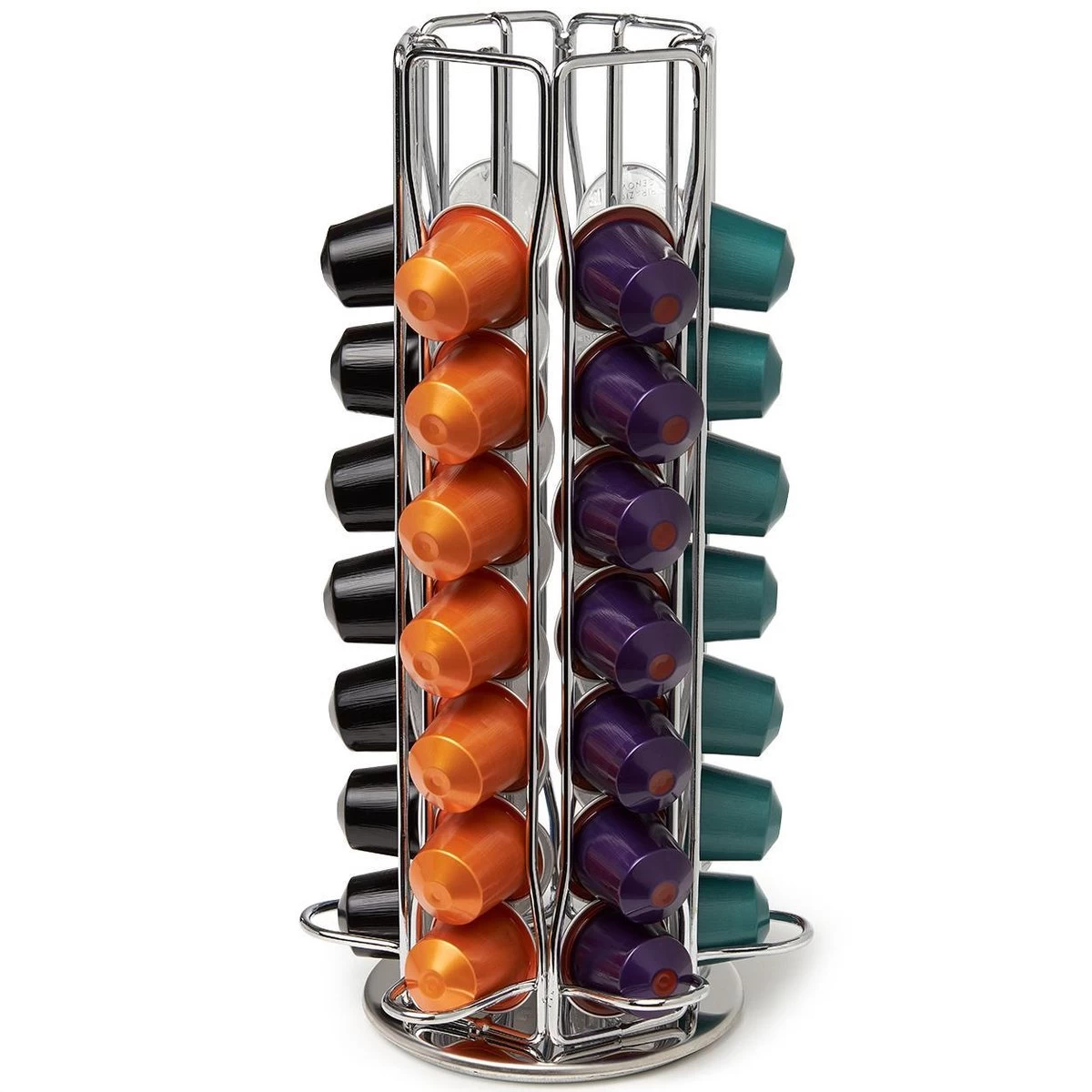 KitchenBrothers Porte-capsule Rotatif - Distributeur De Gobelets Et Support - 42 Capsules - Acier Inoxydable - Argent 3 KitchenBrothers Porte-capsule Rotatif - Distributeur De Gobelets Et Support - 42 Capsules - Acier Inoxydable - Argent