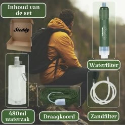 Filtre à Eau Steddy Pro - Kit De Survie - Eau Potable Zuiver Et Gratuite - Purification De Water - Robinet De Filtre à Eau - Plein Air - FILTERT 4000 LITRES 17 Filtre à Eau Steddy Pro - Kit De Survie - Eau Potable Zuiver Et Gratuite - Purification De Water - Robinet De Filtre à Eau - Plein Air - FILTERT 4000 LITRES -Dégustation Délicate 1200x1200 2180