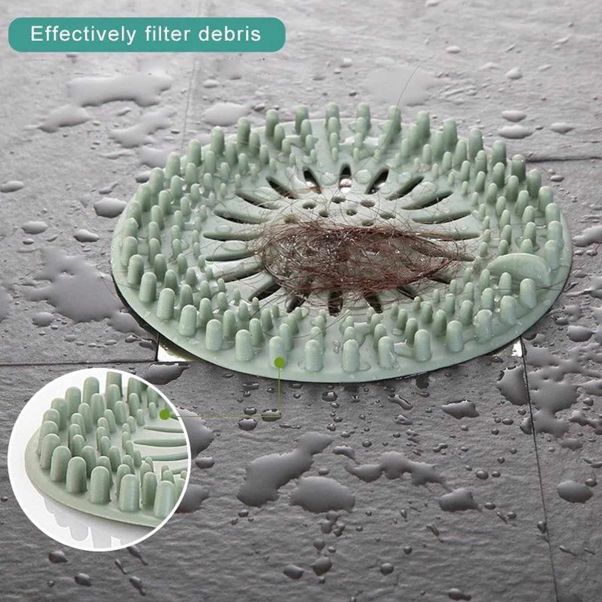 WiseGoods - Hair Stopper - Douche Catcher - Crépine De Douche - Filtre De Douche - Filtre à Douche - Drain De Douche - Siliconen - Blauw 6 WiseGoods - Hair Stopper - Douche Catcher - Crépine De Douche - Filtre De Douche - Filtre à Douche - Drain De Douche - Siliconen - Blauw – Image 4