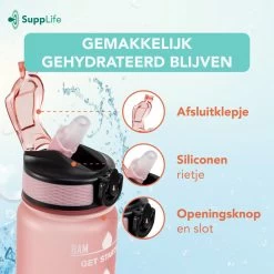 Supplife Motivational Water Bottle - Gourde De 1 Litre - Gourde Avec Marqueur De Temps - Avec Paille - Adultes - Enfants - Or Rose - Brosse De Nettoyage Incluse 17 Supplife Motivational Water Bottle - Gourde De 1 Litre - Gourde Avec Marqueur De Temps - Avec Paille - Adultes - Enfants - Or Rose - Brosse De Nettoyage Incluse -Dégustation Délicate 1200x1200 2218
