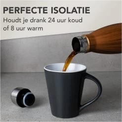 Bouteille Thermos étanche Nimma - Thermos En Acier Inoxydable à 2 Couches Pour Thé/café/eau - Bouteille 500 Ml - Marron -Dégustation Délicate 1200x1200 2228