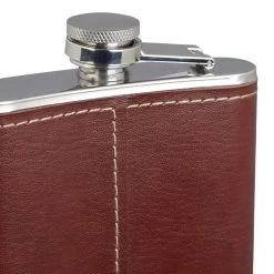 Relaxdays 10 X Flasque De Hanche 200 Ml - Acier Inoxydable Avec Simili Cuir - Pinson Plat Pour Les Déplacements -Dégustation Délicate 1200x1200 2243