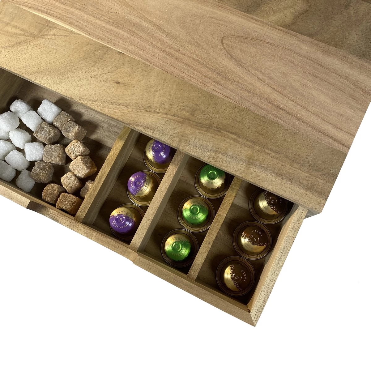 Chefs Cuisine Porte-capsule – Porte-capsule Avec Tiroir – Porte-capsule Dolce Gusto – Porte-capsule Nespresso – Porte- Tasses à Café – Porte- Dosettes De Café – Bois D'acacia 6 Chefs Cuisine Porte-capsule – Porte-capsule Avec Tiroir – Porte-capsule Dolce Gusto – Porte-capsule Nespresso – Porte- Tasses à Café – Porte- Dosettes De Café – Bois D'acacia – Image 4