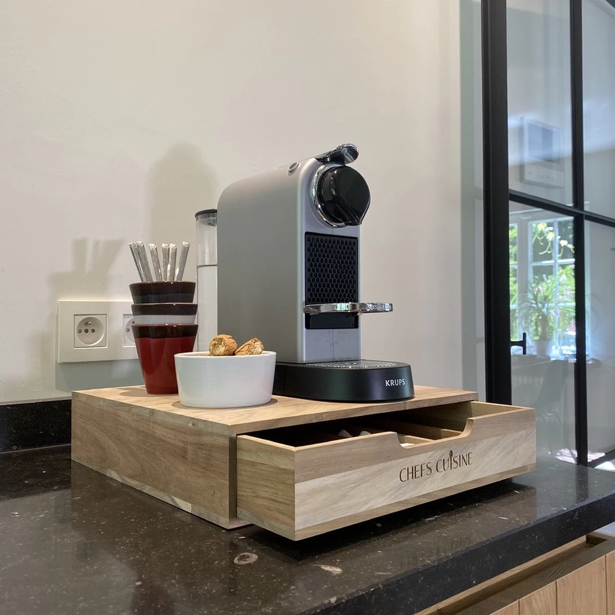 Chefs Cuisine Porte-capsule – Porte-capsule Avec Tiroir – Porte-capsule Dolce Gusto – Porte-capsule Nespresso – Porte- Tasses à Café – Porte- Dosettes De Café – Bois D'acacia 8 Chefs Cuisine Porte-capsule – Porte-capsule Avec Tiroir – Porte-capsule Dolce Gusto – Porte-capsule Nespresso – Porte- Tasses à Café – Porte- Dosettes De Café – Bois D'acacia – Image 6