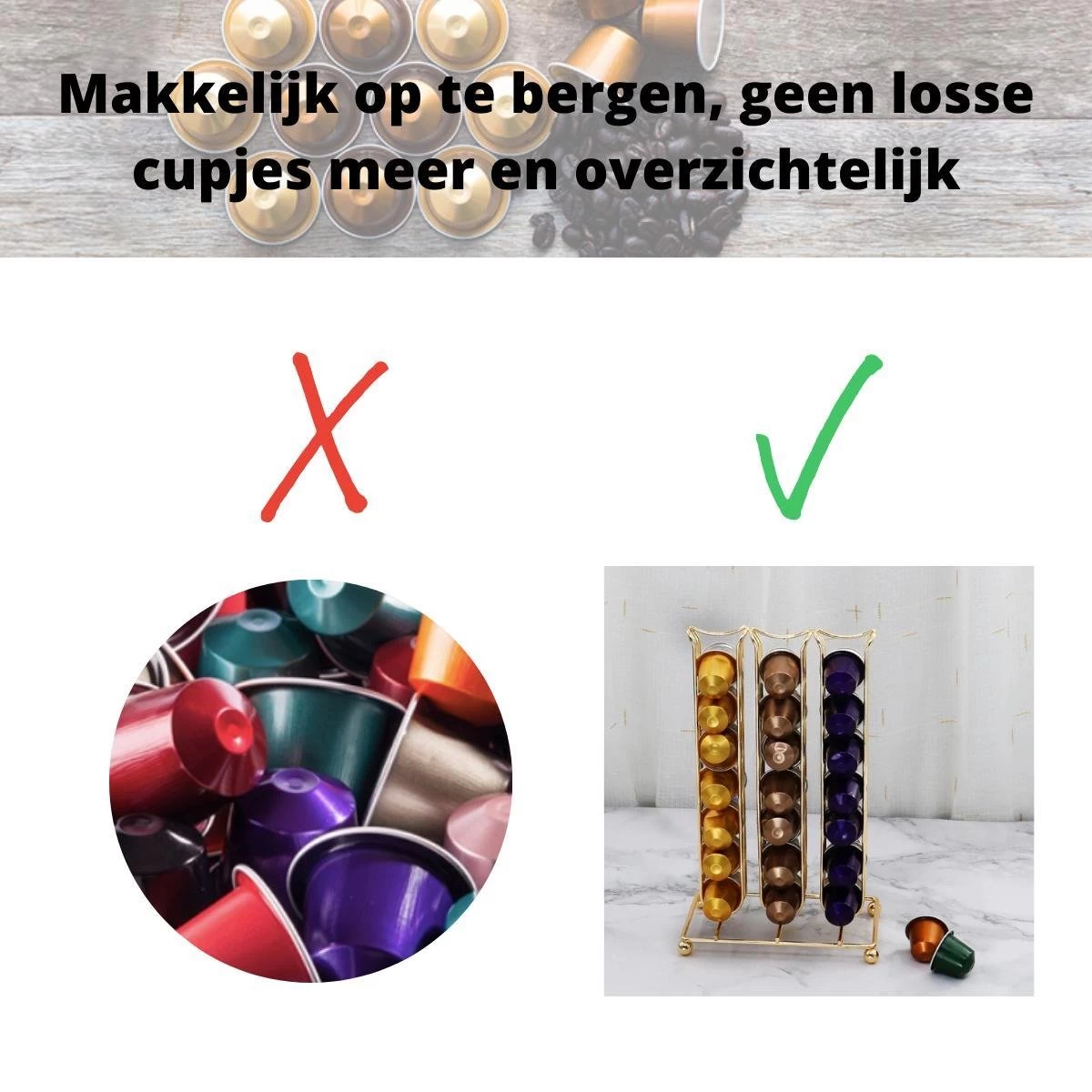 Nespresso Porte-capsule Pour 42 Tasses à Café à Café - Porte- Tasses à Café - Porte-capsule - Porte-gobelet - Or 7 Nespresso Porte-capsule Pour 42 Tasses à Café à Café - Porte- Tasses à Café - Porte-capsule - Porte-gobelet - Or – Image 5