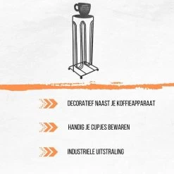 Orange85 Porte-gobelet à Café - Capsules - Tasse à Café - Rangement - Rangement - Porte-capsule - Montant - Avec Tasse à Café - Bistro -Dégustation Délicate 1200x1200 271