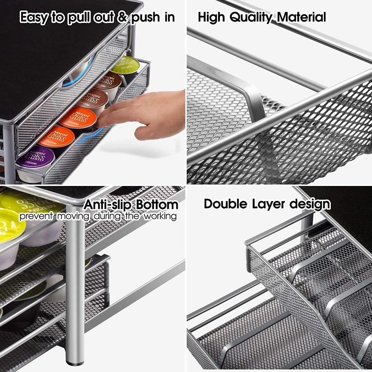 Porte-capsules Masthome Café Avec Tiroir Pour Capsules Dolce Gusto, Pour 72 Dosettes De Café, 1 Chiffon De Nettoyage Inclus 9 Porte-capsules Masthome Café Avec Tiroir Pour Capsules Dolce Gusto, Pour 72 Dosettes De Café, 1 Chiffon De Nettoyage Inclus – Image 7