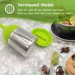 VibeGoods Infuseur à Thee - Passoire à Thee Passe Au Lave-vaisselle - Infuseur à Thee Pour Thee En Vrac Siliconen - Sans BPA - Vert -Dégustation Délicate 1200x1200 283