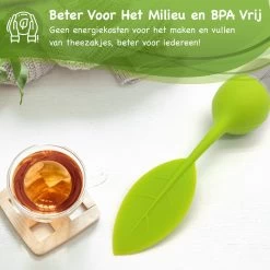 VibeGoods Infuseur à Thee - Passoire à Thee Passe Au Lave-vaisselle - Infuseur à Thee Pour Thee En Vrac Siliconen - Sans BPA - Vert -Dégustation Délicate 1200x1200 288