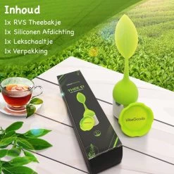VibeGoods Infuseur à Thee - Passoire à Thee Passe Au Lave-vaisselle - Infuseur à Thee Pour Thee En Vrac Siliconen - Sans BPA - Vert -Dégustation Délicate 1200x1200 291