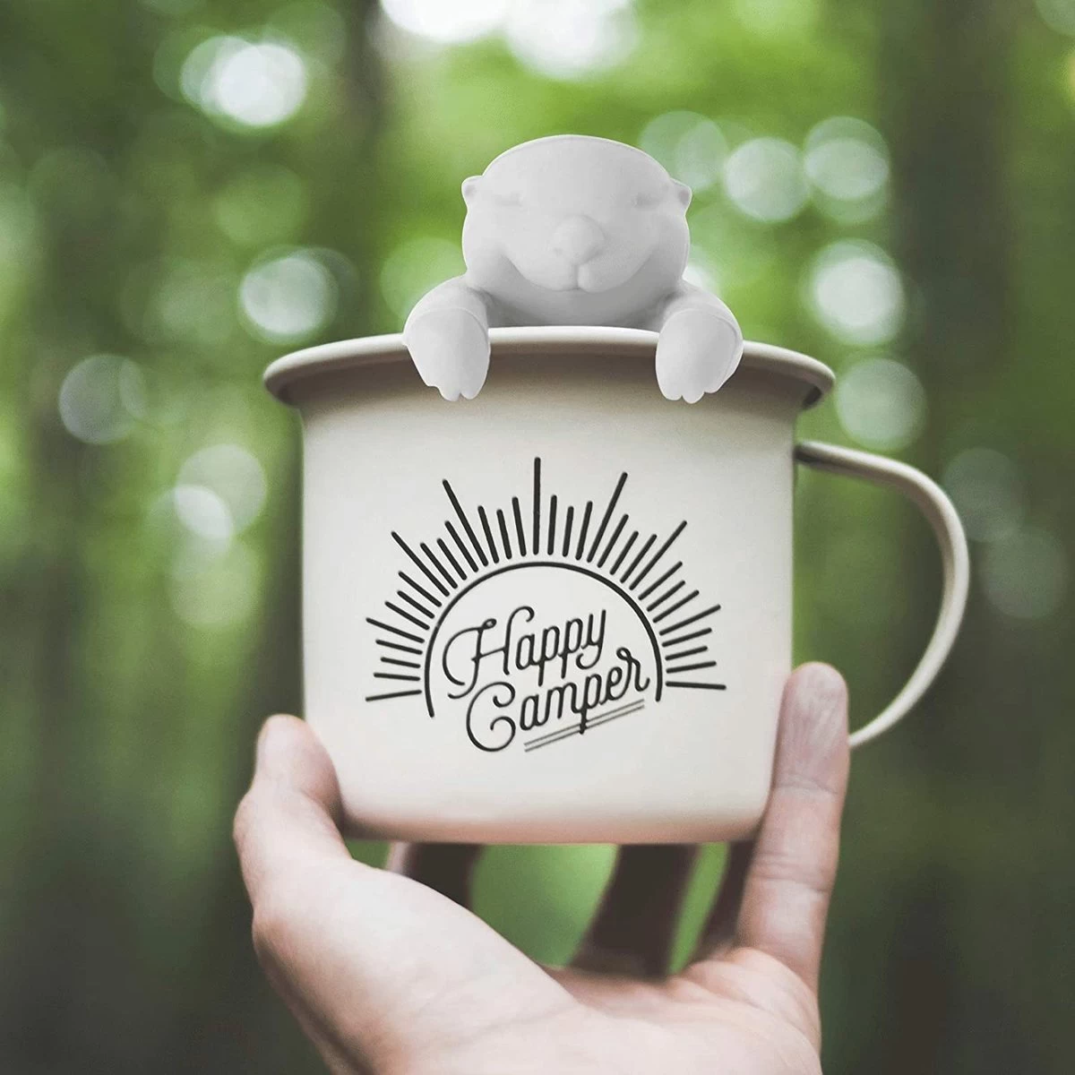 Infuseur De Passoire à Thee En Vrac En Siliconen Mignon Otter Thee Steeper Diffuseur Plateau à Thé Passoire Cuisine Outils (Grijs) 6 Infuseur De Passoire à Thee En Vrac En Siliconen Mignon Otter Thee Steeper Diffuseur Plateau à Thé Passoire Cuisine Outils (Grijs) – Image 4