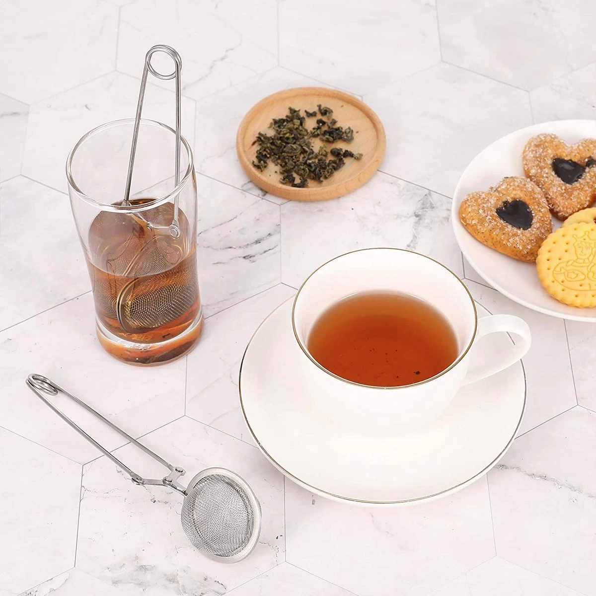 Doodadeals® | Passoire à Thé 3 Pièces | ACIER INOXYDABLE | Infuseur à Thé | Boule D'épices | Passoire à Thé Pour Thé En Vrac | Boule à Thee | 16 Cm | ø 4,5 Cm 4 Doodadeals® | Passoire à Thé 3 Pièces | ACIER INOXYDABLE | Infuseur à Thé | Boule D'épices | Passoire à Thé Pour Thé En Vrac | Boule à Thee | 16 Cm | ø 4,5 Cm – Image 2