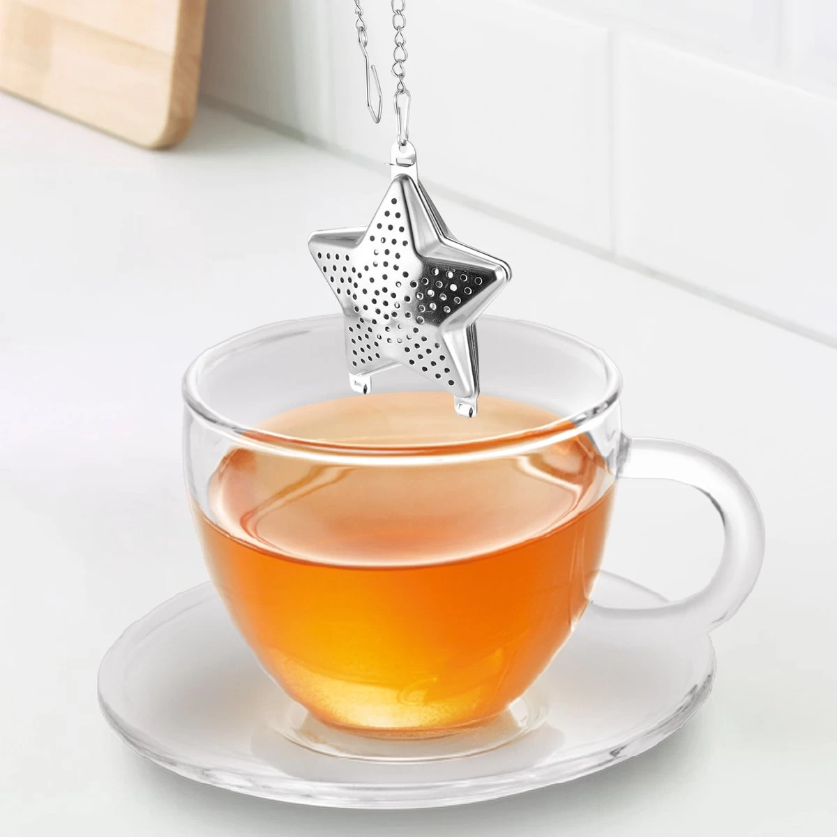 Passoire à Thé En Forme D'étoile , Y Compris Plaque Goutte à Goutte - Set De 3 Pièces - Boule à Thee Pour Le Thé En Feuilles - Filtre à Thee Pour Le Thé En Feuilles - Boule à Thé 6 Passoire à Thé En Forme D'étoile , Y Compris Plaque Goutte à Goutte - Set De 3 Pièces - Boule à Thee Pour Le Thé En Feuilles - Filtre à Thee Pour Le Thé En Feuilles - Boule à Thé – Image 4