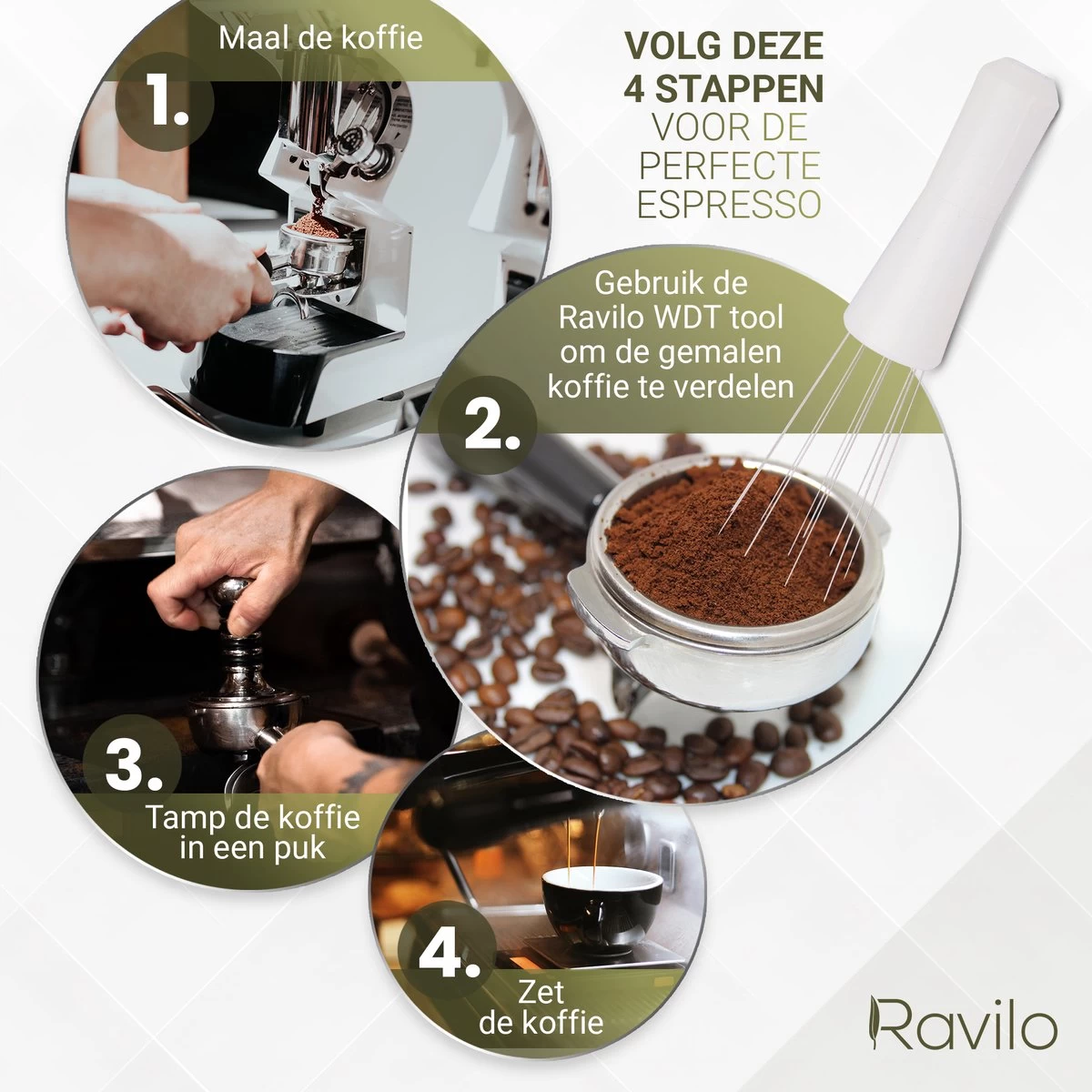 Ravilo® WDT Avec 10 Aiguilles - Wit - Outil De Distribution Espresso - Weiss Distribution Technique - Outil De Distribution WDT - 58 Mm 5 Ravilo® WDT Avec 10 Aiguilles - Wit - Outil De Distribution Espresso - Weiss Distribution Technique - Outil De Distribution WDT - 58 Mm – Image 3