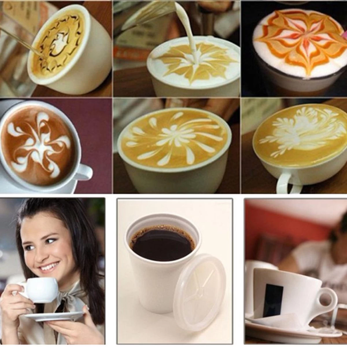 WiseGoods Épandeur De Cacao De Luxe - Barista - Modèle Cappuccino - Café - Décoration De Dessert - Set D'épandeur De Cacao - 16 Pochoirs 13 WiseGoods Épandeur De Cacao De Luxe - Barista - Modèle Cappuccino - Café - Décoration De Dessert - Set D'épandeur De Cacao - 16 Pochoirs – Image 11